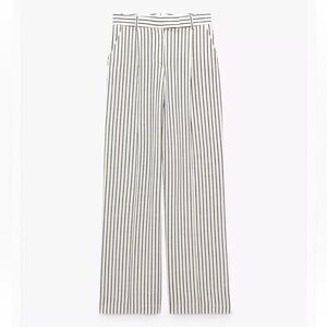 Zara Navy and White Striped Wide Leg Pants